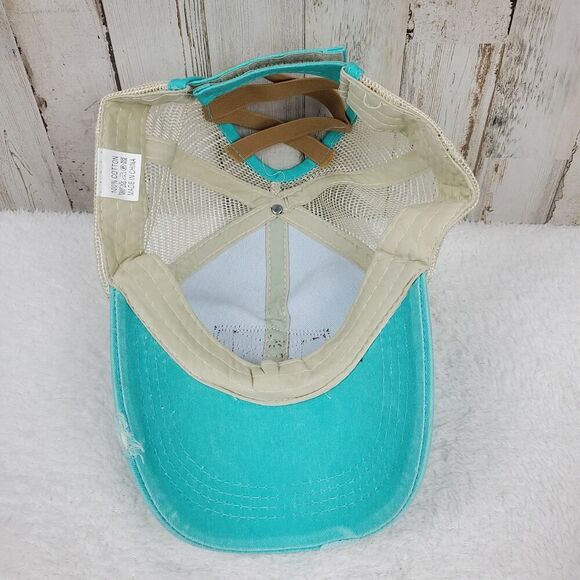 Flex It Pink Club Women Who Move Mountains Cap Teal OSFM - Picture 7 of 8